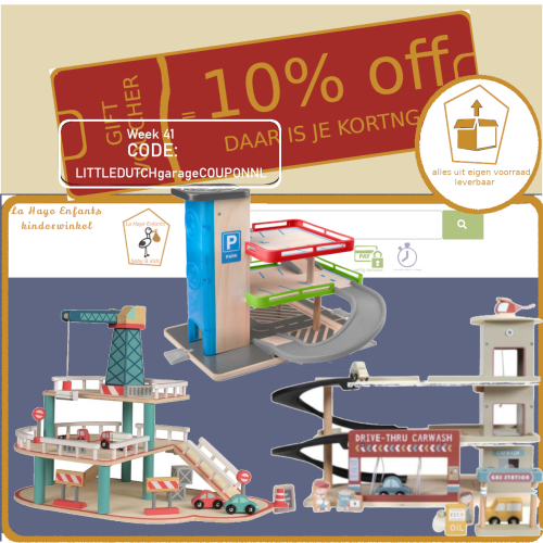#41 korting 10% op alle garage's voor je kleintje bij La Haye Enfants kinderwinkel in de spotlite week 41